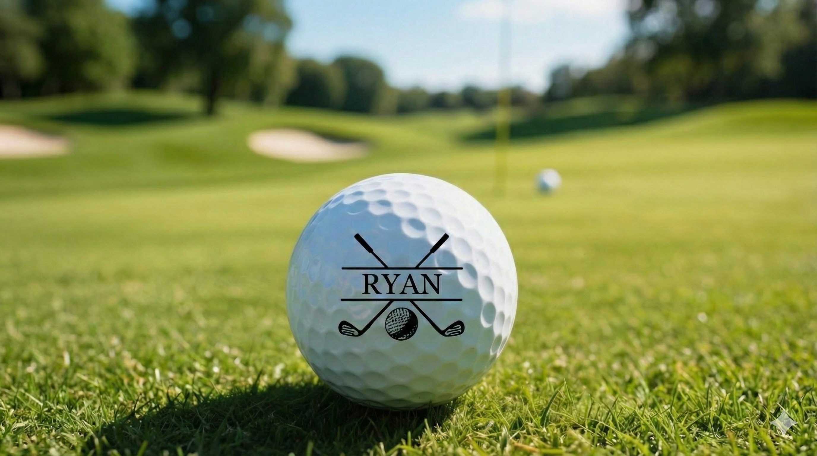 Golf ball on the tee at a Golf Anywhere event